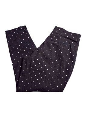 Old Navy Womens Black Polka Dot Ankle Pants 12 High Rise Stretch Back Pockets